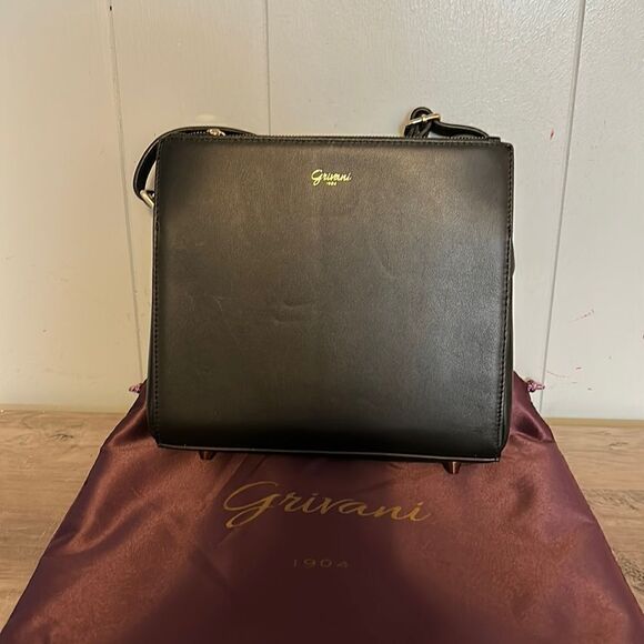NWOT Grivani Leather Black Duomo Crossbody Purse - Picture 1 of 4